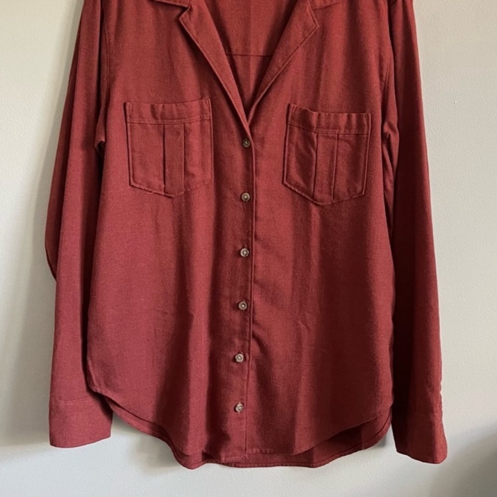 Abercrombie & Fitch red boyfriend-style flannel, size XL